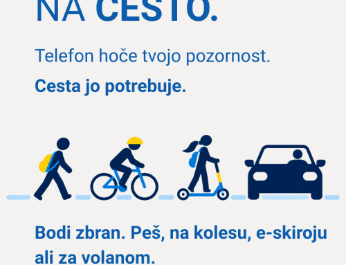 Osredotoči se na cesto. Tudi kot pešec, kolesar, voznik e-skiroja.